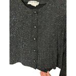 Ronni Nicole  by Ouida Black Metallic Shimmer Button Up Cropped Cardigan 10P Photo 5