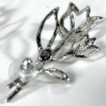 Oscar de la Renta NWT  Floral Bouquet Drop Earrings Silver Color Photo 6