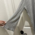 Audrey 3+1 Gray Waffle Print Long Sleeve Top Photo 2