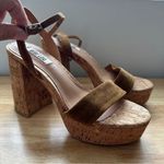 Bibilou Cork and Leather Heels, NWOT Brown Size 37 Photo 1