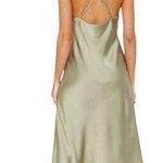 Show Me Your Mumu Verona Cowl Dress in Moss Green Luxe Satin size Small Photo 1