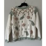 Carolina Colours Vintage Knitted Floral Embroidered Pastel Funky Sweater Size M Green Size M Photo 0