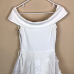 Bronx and Banco Women’s White Off the Shoulder Floral Embroidered A-Line Dress Photo 5