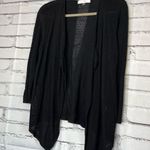 August Silk Black Cardigan Sweater with Waterfall Open Front Sz S Lightweight Photo 5