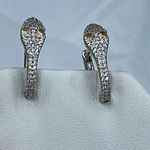 NWT Crystal Avenue silver pave’ CZ snake head earrings Photo 6