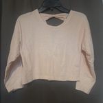 Stefano World Wide Pink Long Sleeve Crop Top, Vtg Women's M, Keyhole Bow Design Photo 0
