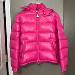 Moncler  Pink Maya Shiny Puffer Jacket Coat Hooded Unisex Photo 1
