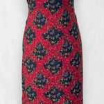Vintage Romantic Goth Black Red Floral Whimsygoth Midi Maxi Shift Dress 10 / M Size M Photo 0