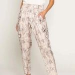 Lavender Brown NWT Effortless Chic Snake Print Pull On Jogger Pants Photo 0