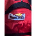 Leslie Fay Women's Medium Red Blazer, Faux Fur Collar & Cuffs, Size 8, Outerwear Photo 2