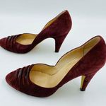 Loeffler Randall Burgundy Sueded Twist Pleat Patent Accent Pump Classic Size 9.5 Photo 0