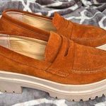 Portland leather Co Patina chunky Zoe Penny loafers in fawn suede size 10.5 Tan Photo 0