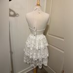 Farm Rio  $280 White Richilier Cotton Mini Halter XL Dress Lace Tiered NEW Photo 2
