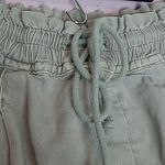 Free People  WE THE FREE FADED GREEN CUTOFF PAPERBAG HIGH WAISTED JEANS SHORTS M Photo 2