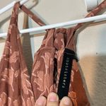 Knot Sisters  Boho Floral Wide Leg Jumpsuit Cropped Tie Back Mauve Sleeveless Photo 4