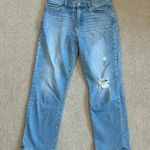 Loft Outlet Straight Petite Mid Rise Distressed Jeans Medium Wash Blue Size 28 Photo 0