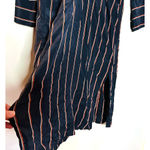 ALC Frank ALC Women's Black Nico Surplice Long Sleeve Striped Silk Midi Dress Size 2 Photo 8