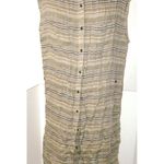 prAna New Womens NWT S Buenos Dias Dress Buttons Cargo Green Brown Organic Strip Photo 1