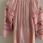 MISA Los Angeles  Tasya Embroidered Pink and White Stripe Flowy Midi Dress Photo 6