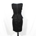 XOXO Vintage Y2K  Black Peplum Pencil Dress Keyhole Neck Size 7/8 Corporate Goth Photo 6