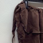 Zuliana Size Small Brown Ruffle Side Tie Skirt. Made in USA. New With Tags Photo 1