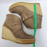 Stella McCartney Beige Suede Faux Shearling Lined Gum Wedge Ankle Boot Size 40 Photo 6