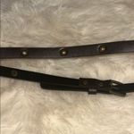 Black Leather Belt with Gold Buckle Photo 1