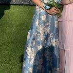 V Chapman Lucetta dress in dusk blue baroque floral Size 0 Photo 3