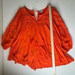 Crown & Ivy  Tunic Top Sz XXL Orange Embroidered Peasant Boho Lightweight Vibrant Photo 8