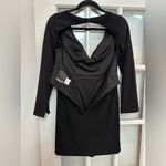 Mac Duggal Vintage  Y2K Black Long Sleeve Mini Dress Jewel Embellished Size 2 XS Photo 5