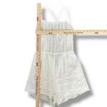 MINKPINK  White Eyelet Embroidered Romper‎ XS Boho Romantic Lace Scallop Hem Photo 3
