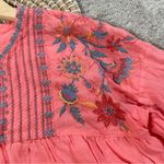 Johnny Was  Workshop Women’s Embroidered Bereginia V-Neck Blouse Boho in Coral S Photo 8