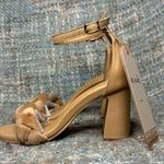 Kaanas Soho Chunky Velvet Braid Heel with Ankle Tie in Caramel Photo 2