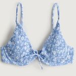 Hollister blue floral smocked underwire bikini top Photo 0