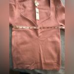Anthropologie NWT Maeve By  Sweetheart Neckline Ribbed Sweater pink Size M Photo 3