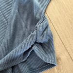 Zenana Outfitters Women’s Blue Waffle Knit Mock Neck Lounge Top Sz L Photo 5