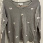 Nordstrom Rack Grey And White Heart Sweater Photo 0