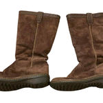 UGG  Swell Tall Brown Suede Sheepskin Boots  Size 8 Boho Cottagecore Photo 0