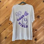 Orange Kiss Tie dye stone wash “good vibes” smiley tshirt Photo 3