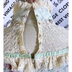 VTG Floral Dress Cottagecore Prairie Romantic Green Mini Print Victorian 70s Photo 5