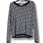Retrelogy women’s size large pullover long sleeve black grey geometric sweater Photo 0