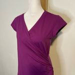 Athleta purple short sleeve wrap midi dress size S Photo 2