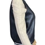 Vintage Alexandra Collection Womens Vest Faux Leather Chevron Black White Small Photo 6