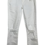 Paige Crisp White Distressed Skinny Jeans Photo 0