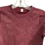 Arizona Women's Red Ribbed Long Sleeve Cropped Top Size M Photo 4
