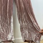 Reformation  Pink Velvet Jumpsuit Deep V with waist Drawstring Photo 7