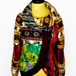 Adore Boho Artsy Patchwork Cowl Jacket Sz S Photo 0