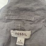 Fossil  Stripe Womens Blazer Sz S Lightweight One Button Academia Ruched Utility Photo 9