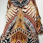 Peter Nygard Animal Print Abstract Tunic Top Sz Large Half Zip Blouse Photo 11