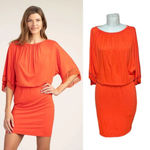 Trina Turk Bird of Paradise Dress Fringe Sleeve Tiger Lily Orange Size XS Photo 1